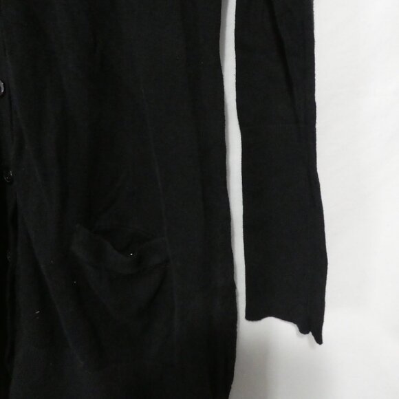 JACOB | medium | Lightweight Black Long Sleeve V-Neck Button-Up Cardigan - Picture 7 of 14